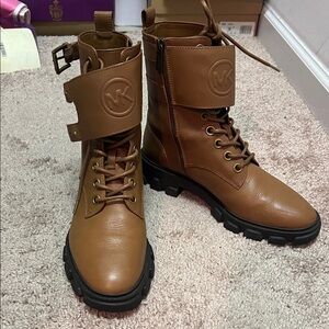 Michael Kors Women’s Tan Leather Combat Boots